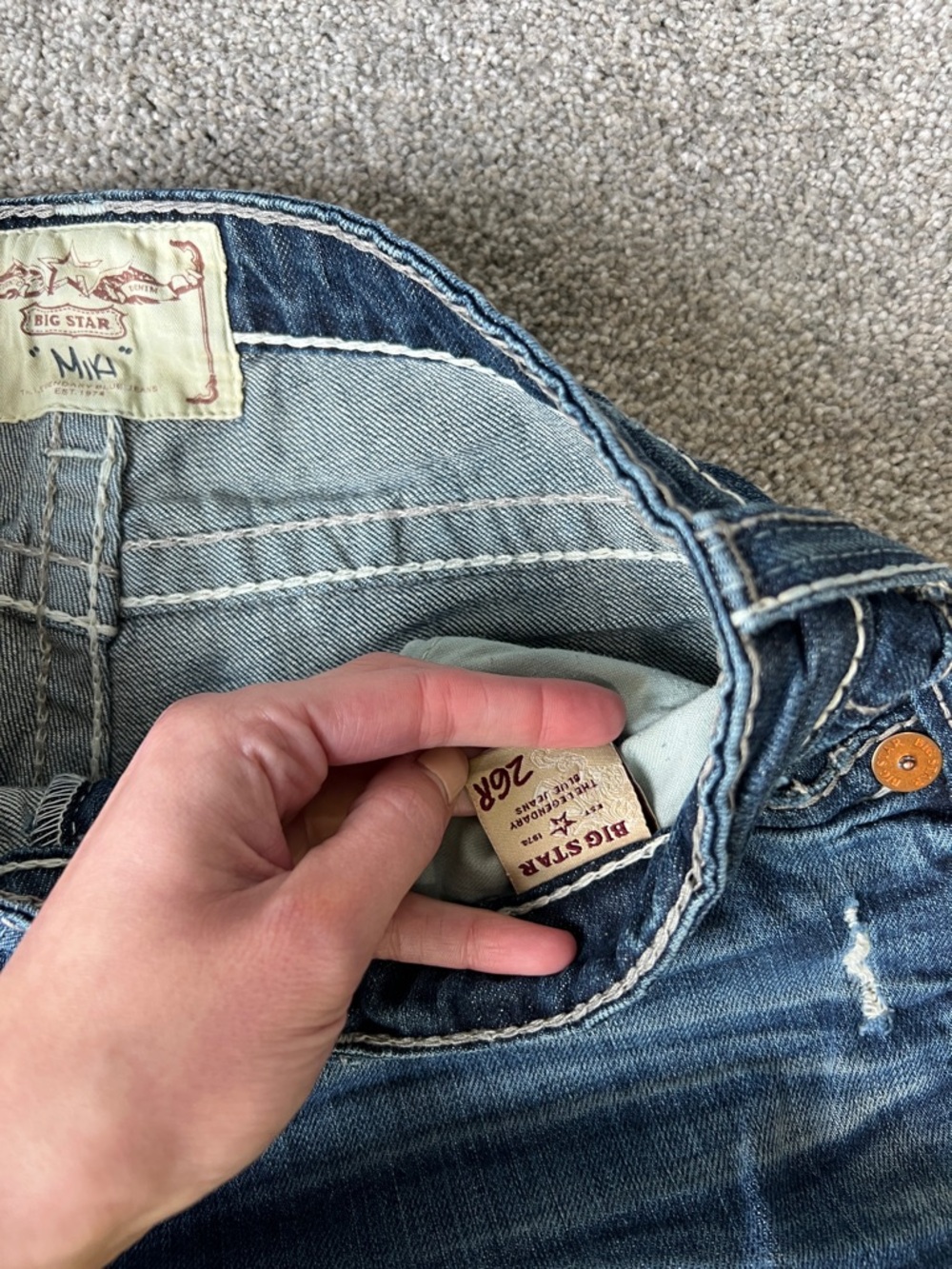 Big star “miki” Dark Wash Bootcut Jeans 26R - Picture 10 of 11